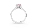 White gold Fancy Pink Marquise Cut Diamond Solitaire Ring with Flower Prong Setting and Classic Band_77