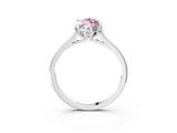 White gold Fancy Pink Marquise Cut Diamond Solitaire Ring with Flower Prong Setting and Classic Band_89