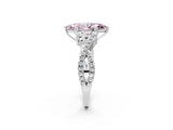 White gold Fancy Pink Marquise Cut Diamond Solitaire Ring with Four-Prong Setting and Twisted Pavé Band_36