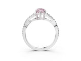 White gold Fancy Pink Marquise Cut Diamond Solitaire Ring with Four-Prong Setting and Twisted Pavé Band_37