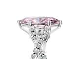 White gold Fancy Pink Marquise Cut Diamond Solitaire Ring with Four-Prong Setting and Twisted Pavé Band_39