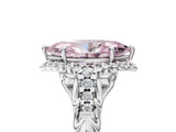 White gold Fancy Pink Marquise Cut Diamond Solitaire Ring with Hidden Halo and Pavé Band_44