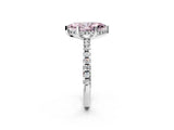 White gold Fancy Pink Marquise Cut Diamond Solitaire Ring with Pavé Band and Four-Prong Setting_107