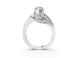 White gold Fancy Pink Marquise Cut Diamond Solitaire Ring with Prong Setting and Twisted Pavé Band_15