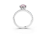 White gold Fancy Pink Marquise Cut Diamond Solitaire Ring with Round  Pavé Band and Four-Prong Setting_63