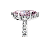 White gold Fancy Pink Marquise Cut Diamond Solitaire Ring with Round  Pavé Band and Four-Prong Setting_65
