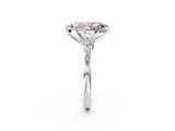 White gold Fancy Pink Marquise Cut Diamond Solitaire Ring with Side Stones and Four-Prong Setting_241