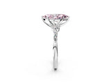 White gold Fancy Pink Marquise Cut Diamond Solitaire Ring with Side Stones and Four-Prong Setting_244