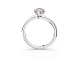 White gold Fancy Pink Marquise Cut Diamond Solitaire Ring with Six-Prong Setting and Classic Band_265