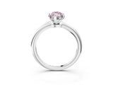 White gold Fancy Pink Marquise Cut Diamond Solitaire Ring with Six-Prong Setting and Classic Band_272