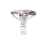 White gold Fancy Pink Marquise  Cut Diamond Solitaire Ring with Tapered Baguette Accents and Four-Prong Setting_82