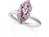 White gold Fancy Pink Marquise Cut Diamond Solitaire Ring with Thin Band and Prong Setting_27