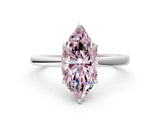 White gold Fancy Pink Marquise Cut Diamond Solitaire Ring with Thin Band and Prong Setting_32