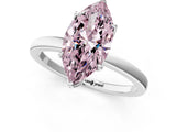 White gold Fancy Pink Marquise Cut Diamond Solitaire Ring with Thin Band and Prong Setting_33