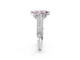 White gold Fancy Pink Marquise Cut Diamond Solitaire Ring with Three-Row Pavé Band and Four-Prong Setting_51