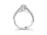 White gold Fancy Pink Marquise Cut Diamond Solitaire Ring with Three-Row Pavé Band and Four-Prong Setting_52
