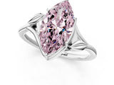 White gold Fancy Pink Marquise Cut Diamond Solitaire Ring with Twist Band and Four-Prong Setting_143