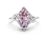 White gold Fancy Pink Marquise Cut Diamond Solitaire Ring with Twist Band and Four-Prong Setting_145