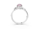 White gold Fancy Pink Marquise Cut Diamond Solitaire Ring with Twist Band and Four-Prong Setting_148