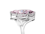 White gold Fancy Pink Marquise Cut Diamond Solitaire Ring with Twist Band and Four-Prong Setting_150
