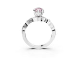 White gold Fancy Pink Marquise Cut Diamond Solitaire Ring with Twisted Band and Prong Setting_251