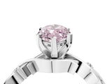 White gold Fancy Pink Marquise Cut Diamond Solitaire Ring with Twisted Band and Prong Setting_276