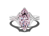 White gold Fancy Pink Marquise Cut Diamond Solitaire Twist Band Prong Setting Ring_79