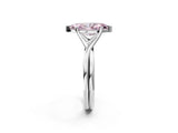 White gold Fancy Pink Marquise Cut Diamond Solitaire Twist Band Prong Setting Ring_81