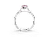 White gold Fancy Pink Marquise Cut Diamond Solitaire Twist Band Prong Setting Ring_82