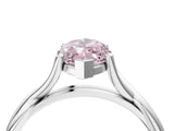 White gold Fancy Pink Marquise Cut Diamond Solitaire Twist Band Prong Setting Ring_83
