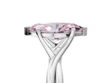 White gold Fancy Pink Marquise Cut Diamond Solitaire Twist Band Prong Setting Ring_84