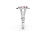 White gold Fancy Pink Marquise Cut Diamond Split Shank Halo Ring with Four-Prong Setting_108