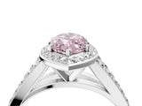 White gold Fancy Pink Marquise Cut Diamond Split Shank Halo Ring with Four-Prong Setting_110