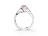 White gold Fancy Pink Marquise Cut Diamond Split Shank Halo Ring with Four-Prong Setting_84