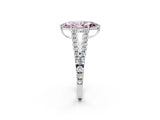 White gold Fancy Pink Marquise Cut Diamond Split Shank Pavé Engagement Ring with Four-Prong Setting_91