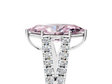 White gold Fancy Pink Marquise Cut Diamond Split Shank Pavé Engagement Ring with Four-Prong Setting_94