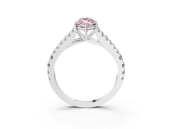 Platinum Marquise Graduated Split Shank Engagement Ring Setting for Fancy Pink Center