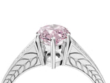 White gold Fancy Pink Marquise Cut Diamond Split Shank Ring with Pavé Band and Four-Prong Setting_79