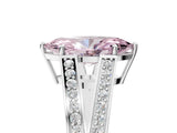 White gold Fancy Pink Marquise Cut Diamond Split Shank Ring with Pavé Band and Four-Prong Setting_80