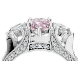 White gold Fancy Pink Marquise Cut Diamond Three-Stone Ring with Channel Set Band and Four-Prong Setting_82