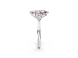 White gold Fancy Pink Marquise Cut Diamond Three-Stone Ring with Pear  Side Stones and Prong Setting_109