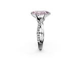 White gold Fancy Pink Marquise  Cut Diamond Twist Band Solitaire with Prong Setting_78