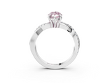 White gold Fancy Pink Marquise  Cut Diamond Twist Band Solitaire with Prong Setting_79