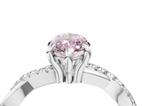 White gold Fancy Pink Marquise  Cut Diamond Twist Band Solitaire with Prong Setting_81