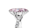 White gold Fancy Pink Marquise  Cut Diamond Twist Band Solitaire with Prong Setting_82