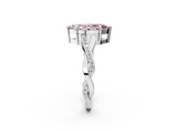 White gold Fancy Pink Marquise  Cut Diamond Twisted Band Engagement Ring with Prong Setting_5