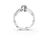 White gold Fancy Pink Marquise  Cut Diamond Twisted Band Engagement Ring with Prong Setting_6