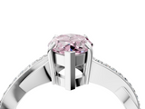 White gold Fancy Pink Marquise  Cut Diamond Twisted Band Engagement Ring with Prong Setting_7