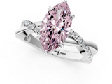 White gold Fancy Pink Marquise  Cut Diamond Twisted Band with Pavé Setting and Four-Prong Setting_54