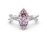 White gold Fancy Pink Marquise  Cut Diamond Twisted Band with Pavé Setting and Four-Prong Setting_59